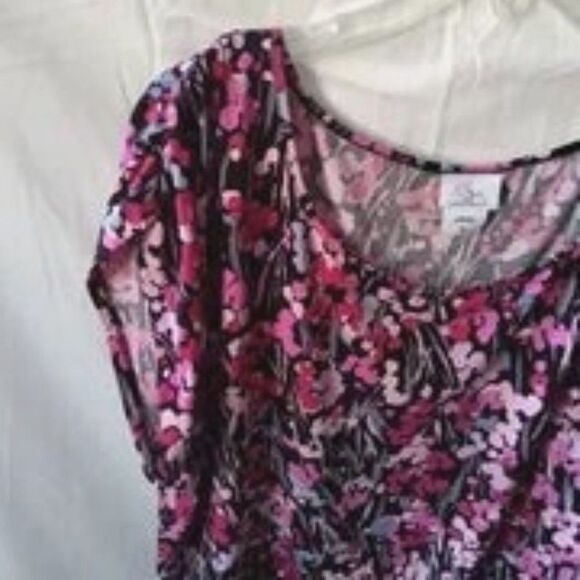 ⭐ Oh Baby by Motherhood Floral Maternity Cap Sleeve Flowy Womens Blouse XL - Picture 3 of 5